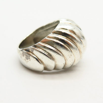 925 Sterling Silver Vintage Mexico Shell Design Ring Size 7