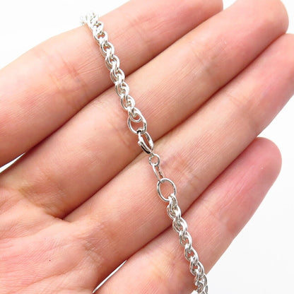 925 Sterling Silver Braided Chain Necklace 20"