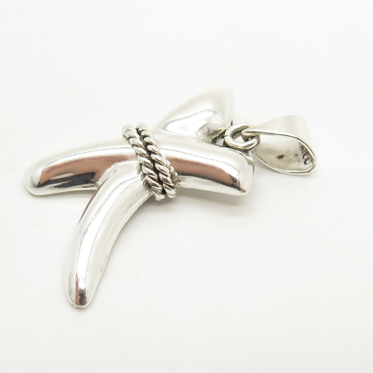 925 Sterling Silver Vintage Mexico "X" Crossover Pendant