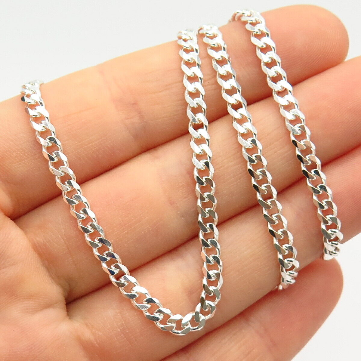 925 Sterling Silver Italy Cable Chain Necklace 20"