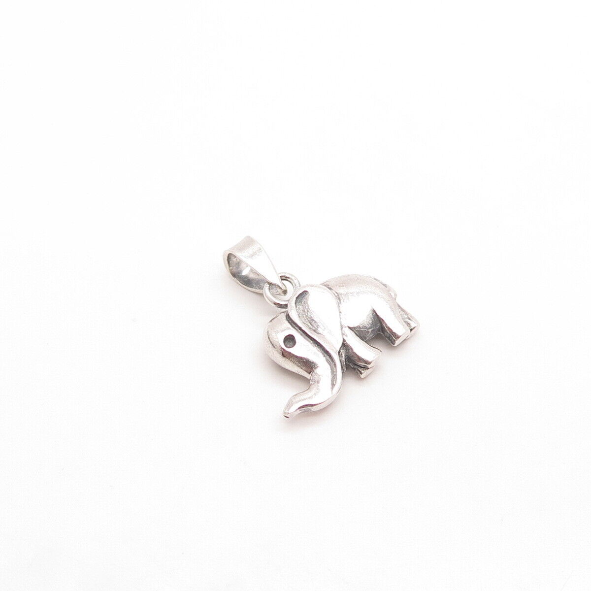 925 Sterling Silver Vintage Elephant For Good Charm Pendant