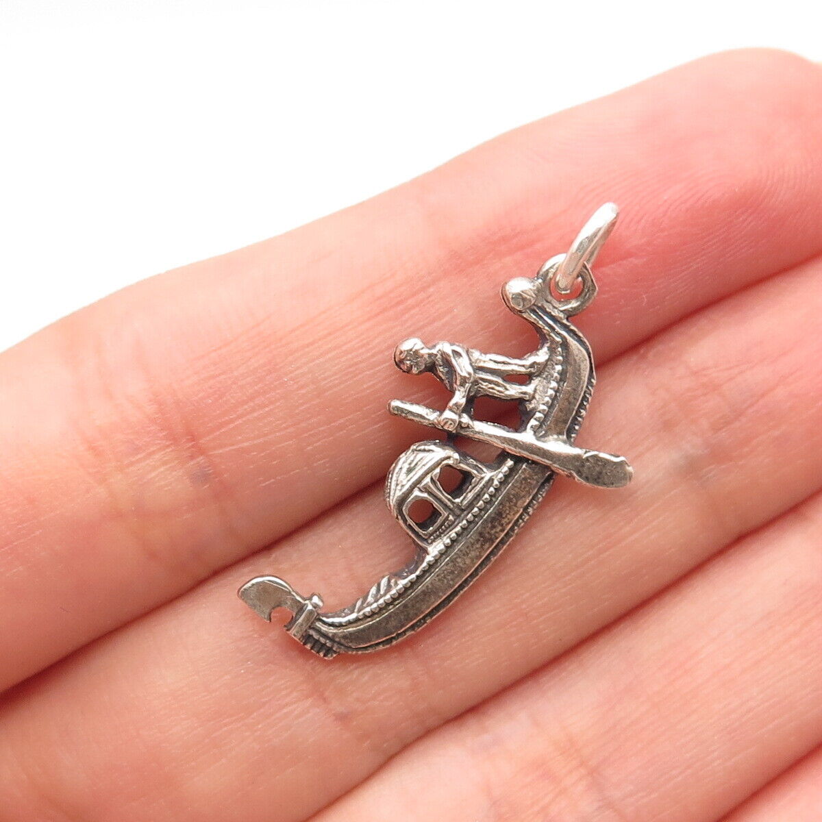 835 Silver Vintage Man on Sailboat Pendant