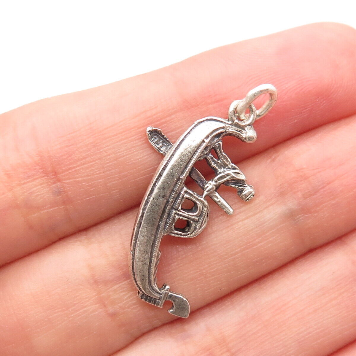 835 Silver Vintage Man on Sailboat Pendant