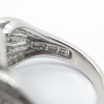 925 Sterling Silver Pave C Z Ring Size 5.25