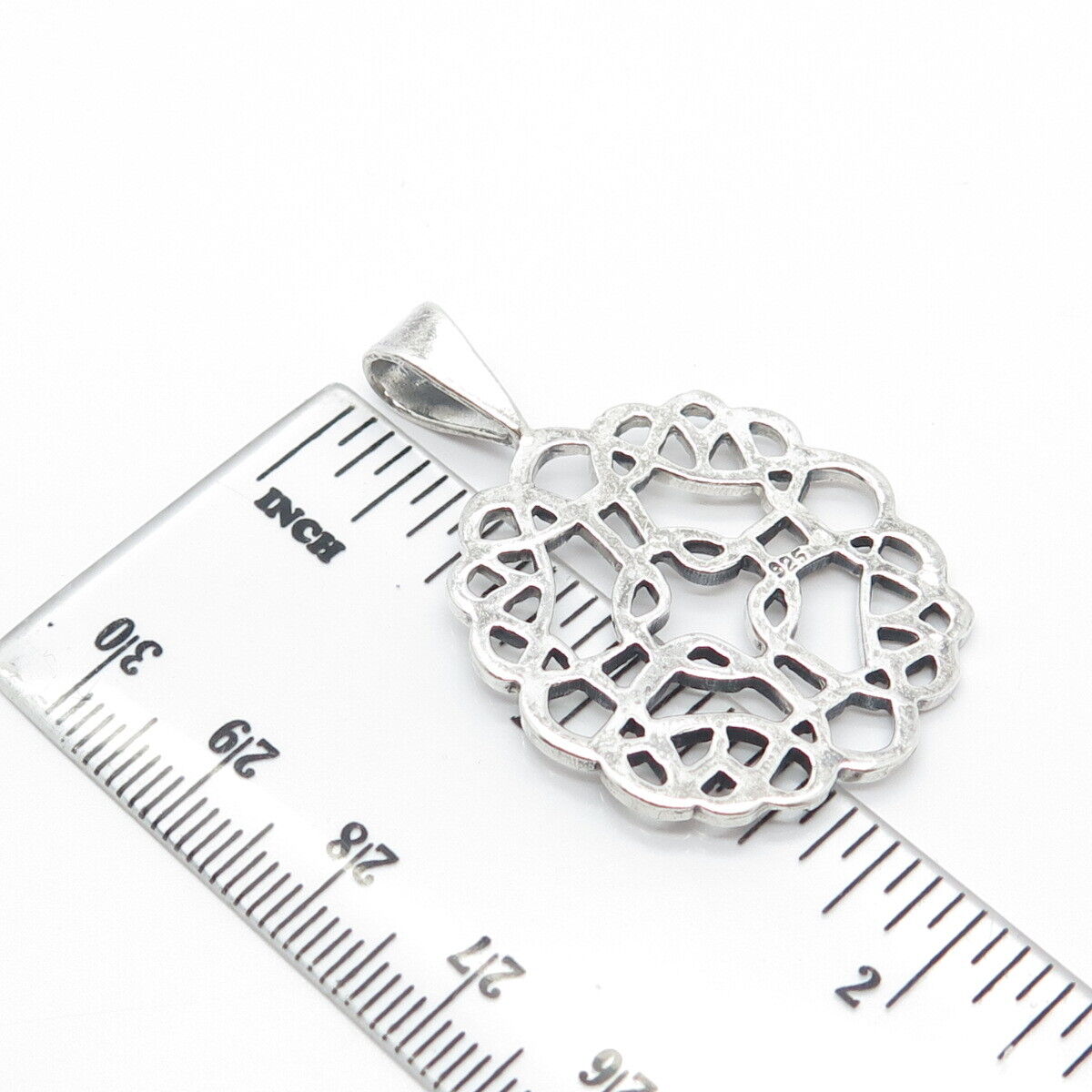 925 Sterling Silver Vintage Celtic Open Round Pendant