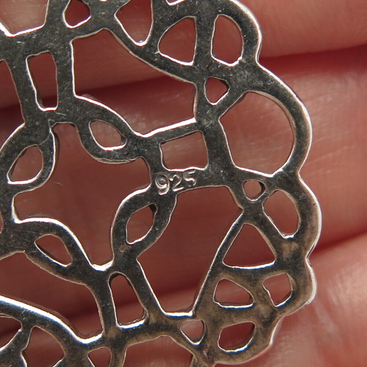 925 Sterling Silver Vintage Celtic Open Round Pendant