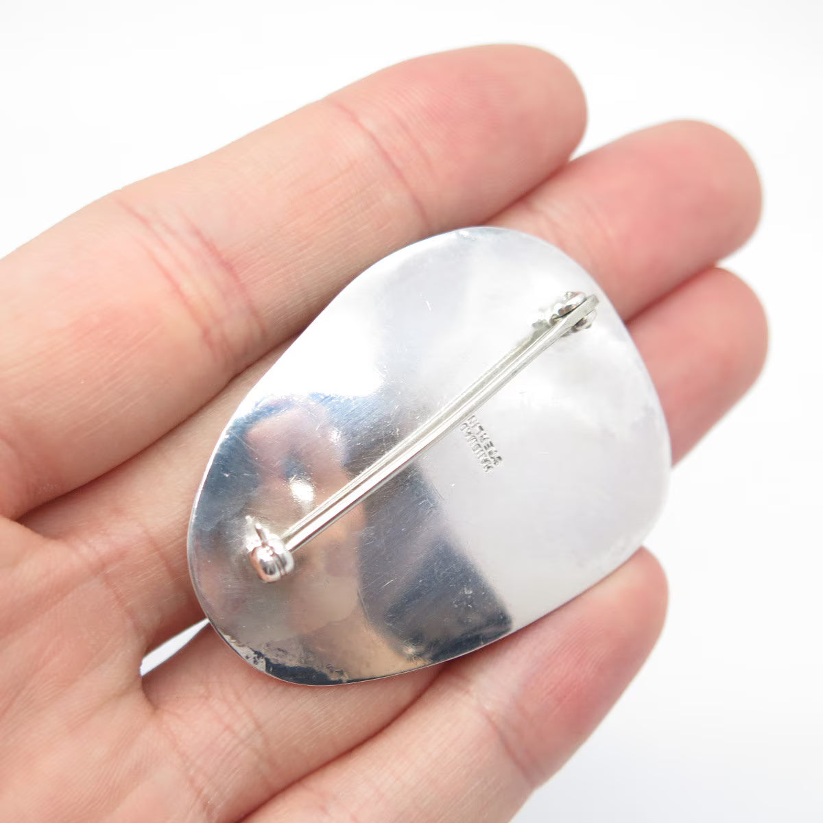 925 Sterling Silver Vintage Handmade Abstract Pin Brooch