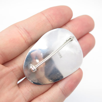 925 Sterling Silver Vintage Handmade Abstract Pin Brooch