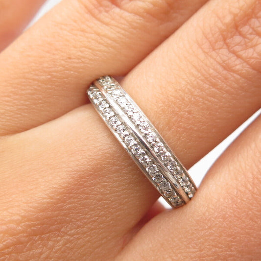 925 Sterling Silver Pave C Z Ring Size 7