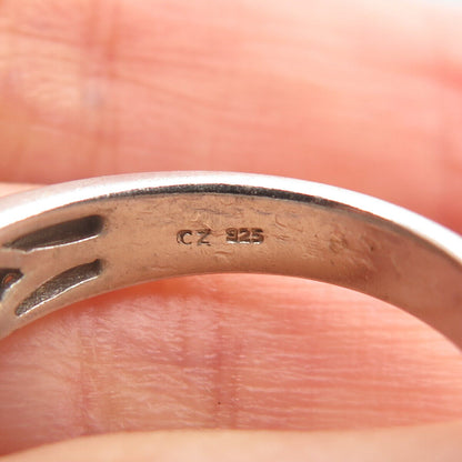 925 Sterling Silver Pave C Z Ring Size 7