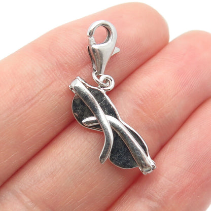 925 Sterling Silver Pink Enamel Sunglasses Charm Pendant