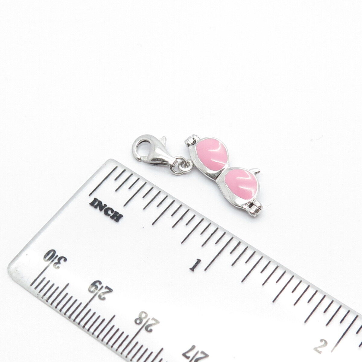 925 Sterling Silver Pink Enamel Sunglasses Charm Pendant