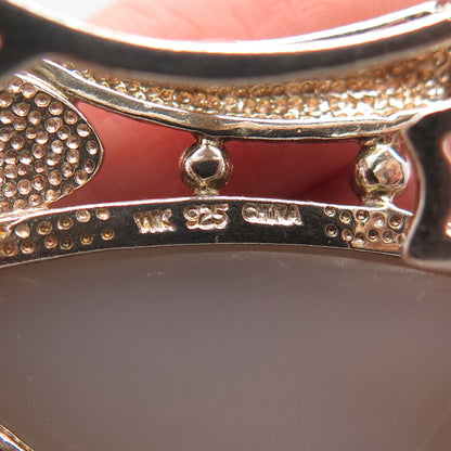 925 Sterling Silver Vintage Whitney Kelly Real Druzy Opal Gem Modernist Pendant