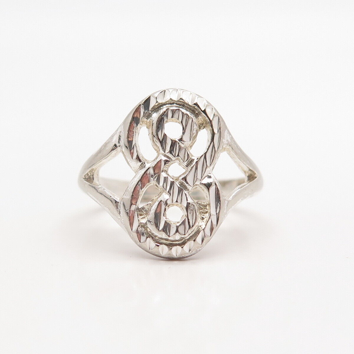 925 Sterling Silver Vintage Modernist Ring Size 7