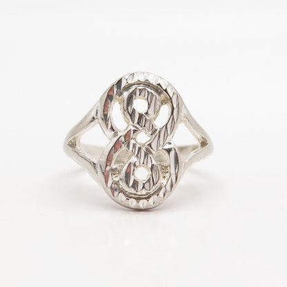 925 Sterling Silver Vintage Modernist Ring Size 7