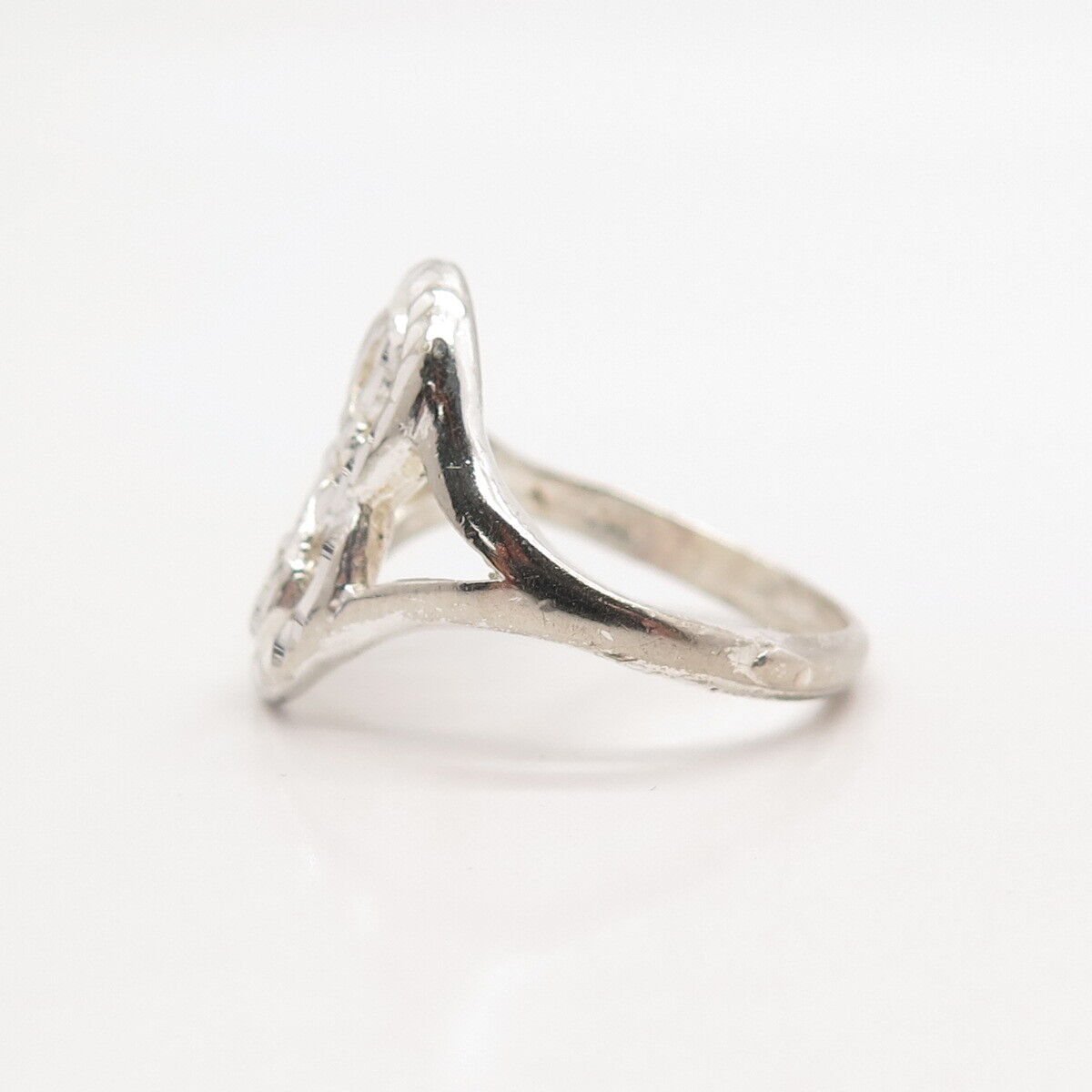 925 Sterling Silver Vintage Modernist Ring Size 7