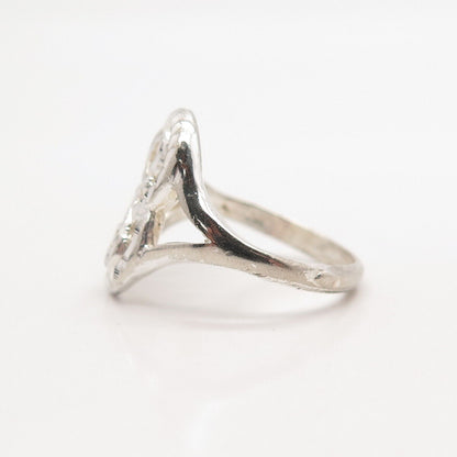925 Sterling Silver Vintage Modernist Ring Size 7