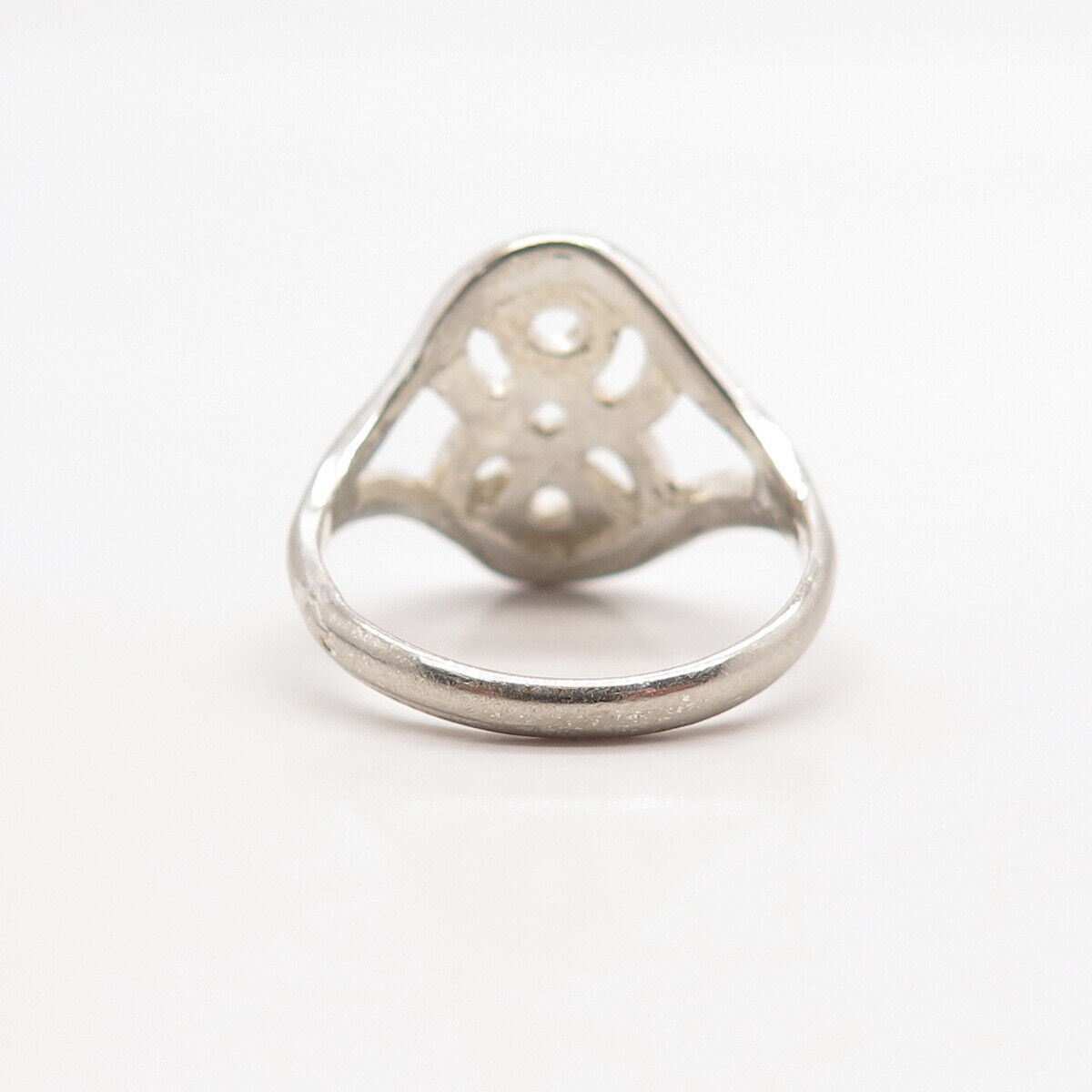 925 Sterling Silver Vintage Modernist Ring Size 7