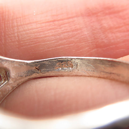 925 Sterling Silver Vintage Modernist Ring Size 7