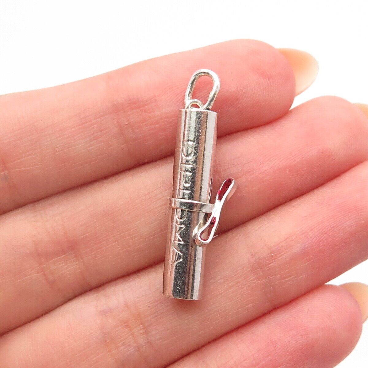 925 Sterling Silver Vintage "Diploma" Pendant