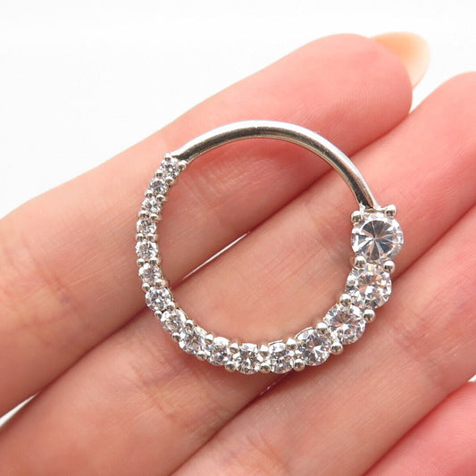 925 Sterling Silver C Z Graduated Circle of Life Pendant