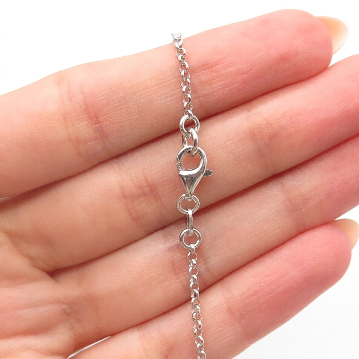 925 Sterling Silver Ornate Heart Rolo Chain Necklace 18"