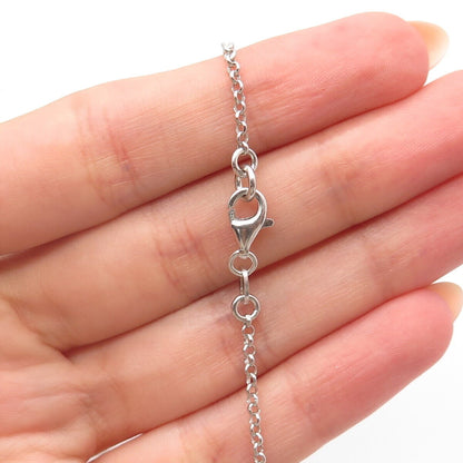 925 Sterling Silver Ornate Heart Rolo Chain Necklace 18"