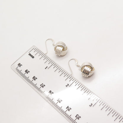 925 Sterling Silver Vintage Knot Dangling Earrings