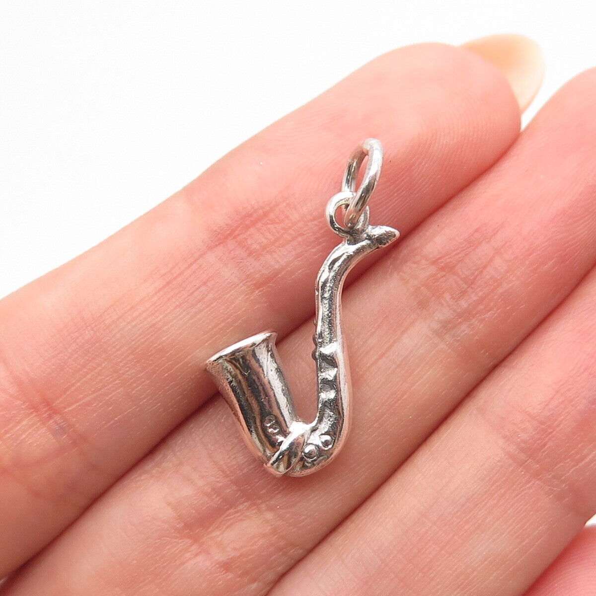 925 Sterling Silver Vintage Saxophone Music Charm Pendant