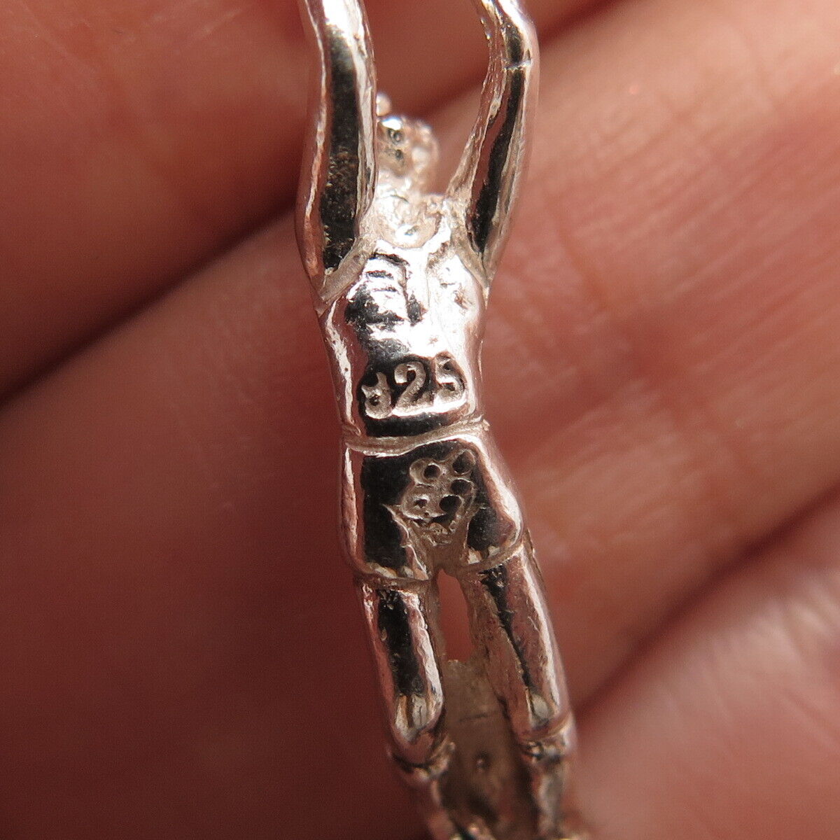 925 Sterling Silver Vintage Basketball Player Charm Pendant