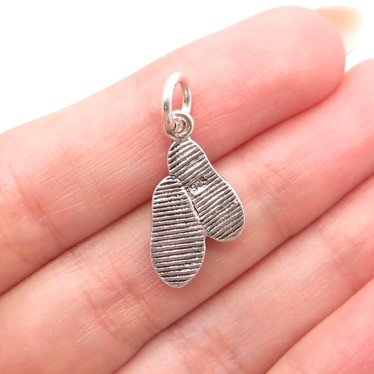 925 Sterling Silver Vintage Flip Flop Charm Pendant