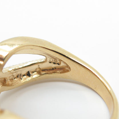 925 Sterling Silver Gold Plated DBJ Real Light Blue Topaz Gem Oval Ring Size 5