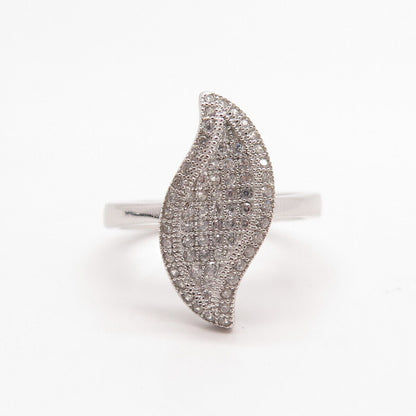 925 Sterling Silver Pave C Z Braided Ring Size 8.25