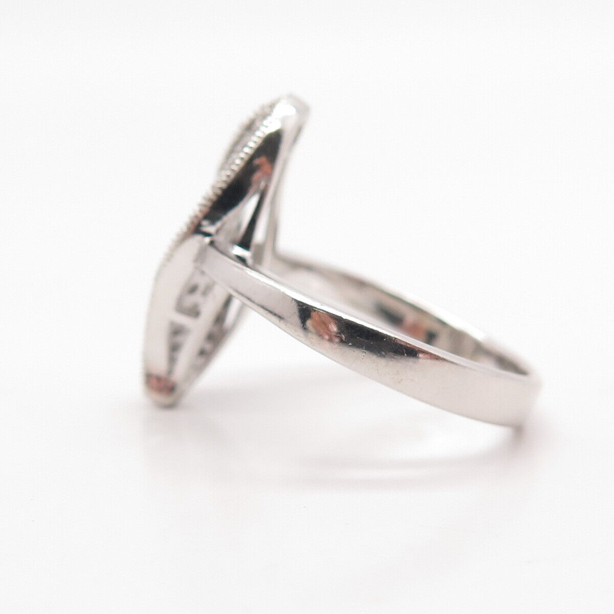 925 Sterling Silver Pave C Z Braided Ring Size 8.25