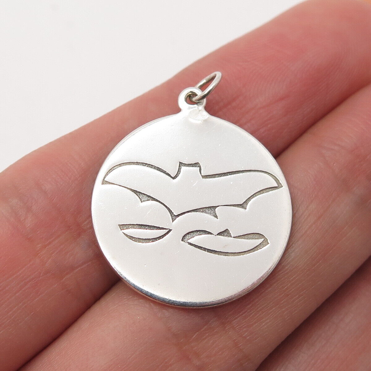 925 Sterling Silver Bat Charm Pendant