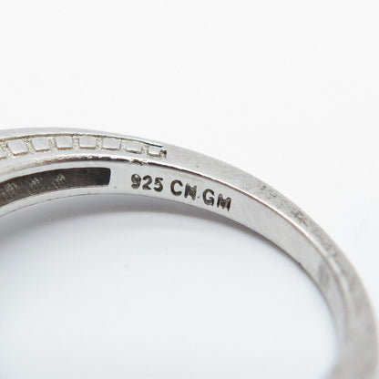 925 Sterling Silver C Z Set of Two Stackable Ring Size 7.25