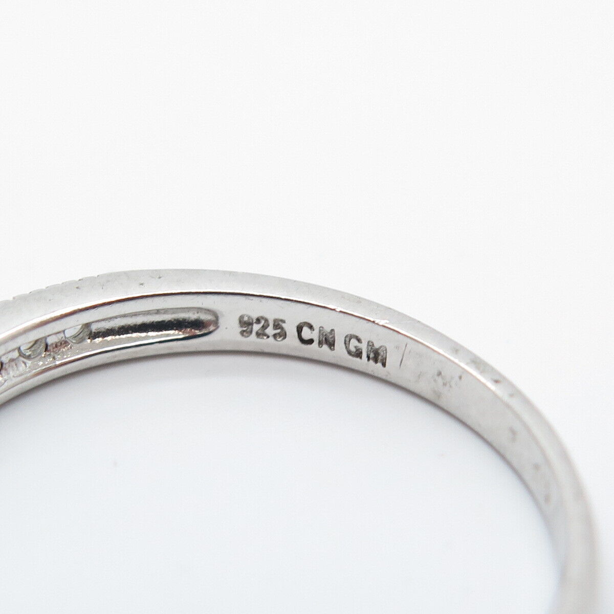 925 Sterling Silver C Z Set of Two Stackable Ring Size 7.25