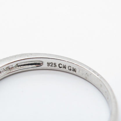 925 Sterling Silver C Z Set of Two Stackable Ring Size 7.25