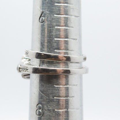 925 Sterling Silver C Z Set of Two Stackable Ring Size 7.25