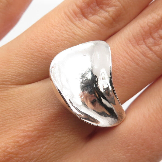 925 Sterling Silver Vintage Modernist Ring Size 7.75