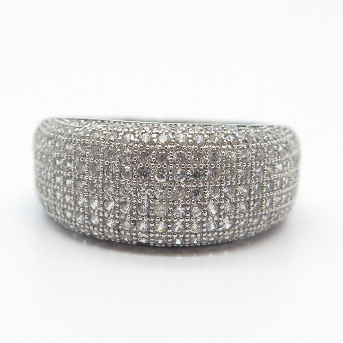 925 Sterling Silver Pave C Z Ring Size 9.25