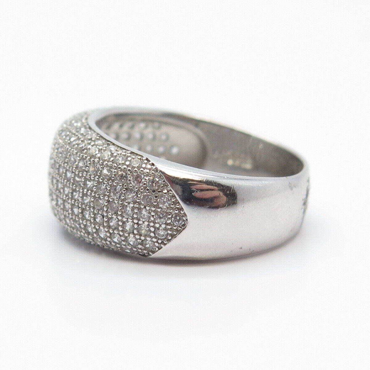 925 Sterling Silver Pave C Z Ring Size 9.25
