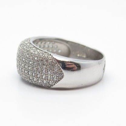 925 Sterling Silver Pave C Z Ring Size 9.25