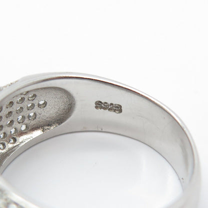 925 Sterling Silver Pave C Z Ring Size 9.25