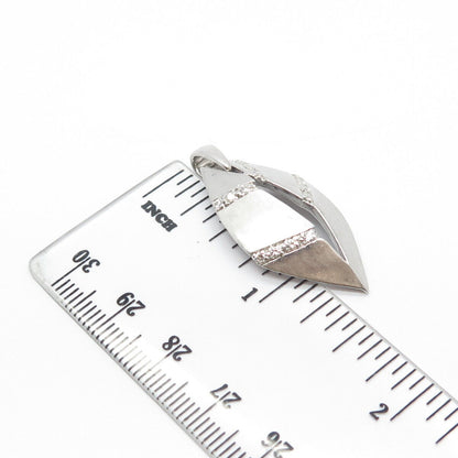 925 Sterling Silver Pave C Z Modernist Pendant