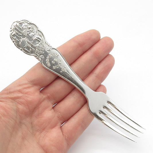 830S Silver Antique Norway Brodrene Mylius "LITTLE RED RIDING HOOD" Pattern Fork