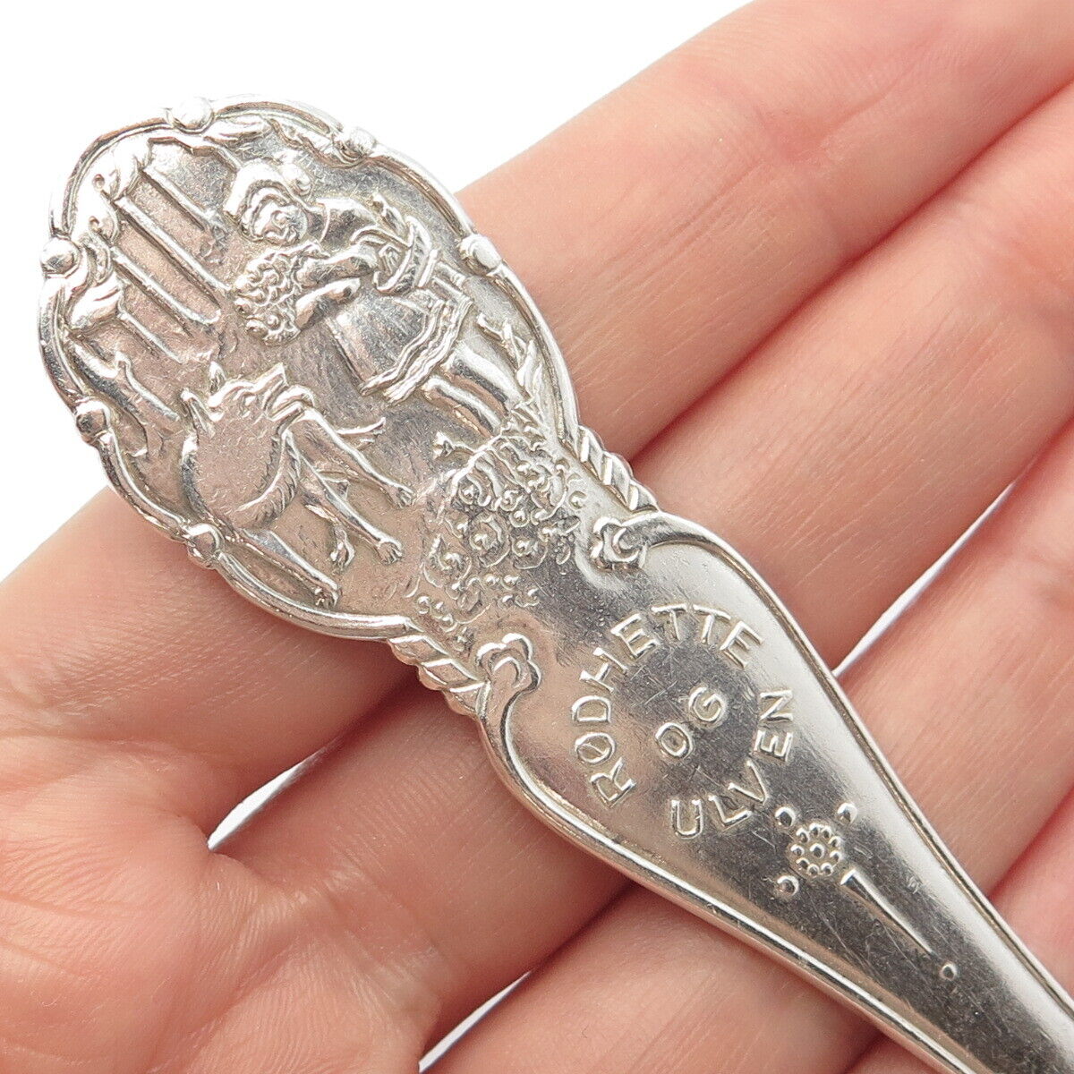 830S Silver Antique Norway Brodrene Mylius "LITTLE RED RIDING HOOD" Pattern Fork