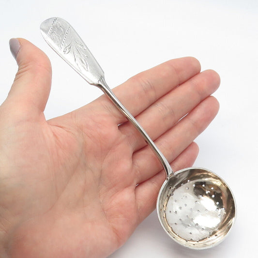 84 Silver Antique Floral Sugar Sifter Spoon