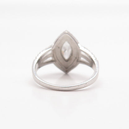 925 Sterling Silver Stauer C Z Marquise Shape Ring Size 10.25