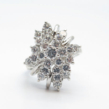 925 Sterling Silver Pave C Z Ring Size 10.25